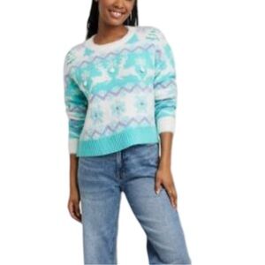 Blue holiday sweater by 33 degrees.
